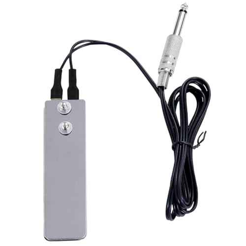 DOWEI Tattoo Foot Pedal Switch, Mini Flat Stainless Steel, Perfect for Tattoo Power Machine Guns Supplies