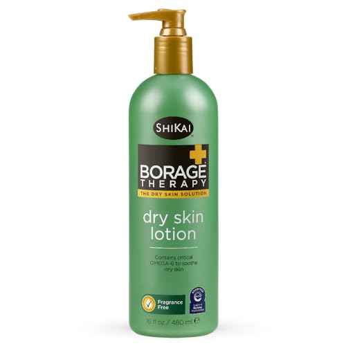 ShiKai Borage Therapy Dry Skin Lotion Body Moisturizer (16 oz) Unscented Skincare | Hydrating Lotion for Dry Hands & Body | With Oatmeal & Shea Butter