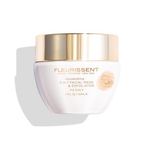 Fleurissent Enchanted Elixir ? 2-in-1 Peony Facial Mask & Exfoliator ? Revitalizing Floral Fusion, 99% Natural & COSMOS Organic Certified, 1.7 FL OZ for Healthy-Looking Skin