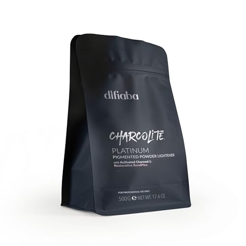 DIFIABA Charcolite Charcoal Bleach Hair Lightener Powder - Cool Toning Lightening Powder w/ Activated Charcoal & Restorative BondPlex - Lighten & Tone in 1 Step - Lifts to 10 Levels (500, 1, Count)
