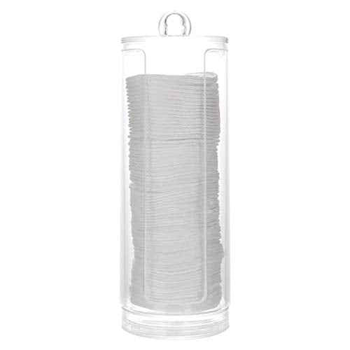 Cosmetic Cotton Pad Holder - Acrylic Makeup Remover Organizer with Dispenser & Storage Rack