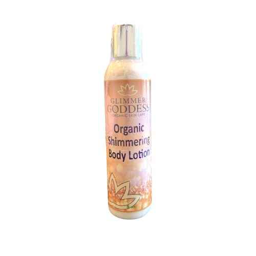GLIMMER GODDESS Organic Body Shimmer Lotion - Super Level 3 Gold Body Shimmer, 8 oz