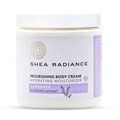 Shea Radiance Nourishing Body Cream with Colloidal Oatmeal | Hydrating Moisturizer for Sensitive Skin | Gentle Hydration with Long Lasting Moisture | Lavender Bliss 8 oz