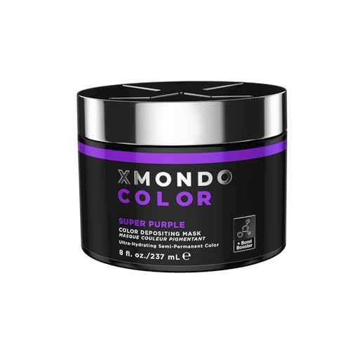 XMONDO Color Super Purple Depositing Mask & Semi-Permanent Purple Dye | Infused with Bond Booster Technology & Hyaluronic Acid for Nourishment, Revitalization & Repair, Vegan Formula, 8 Fl Oz 1-Pack