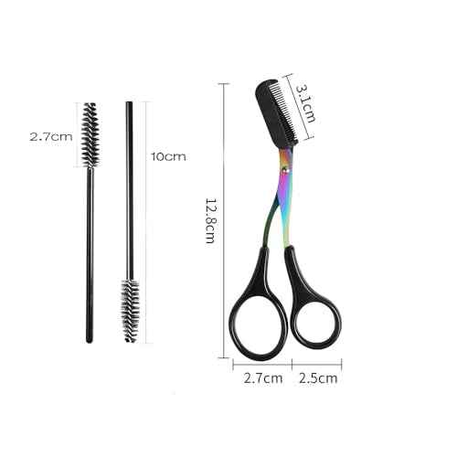 Eyebrow Scissors, Non-Slip Eyebrow Scissors with Comb and Brush, Eyebrow Trimmer Scissor, Eyebrow Trimmer for Women, Eye Brow Razors Eyebrow Cutter Eye Brow Shaper Trimming Scissor Makeup Tool