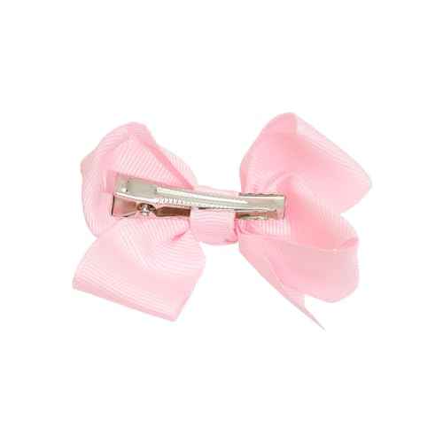 12 PCS 3" Pink Hair Bows for Girls, Grosgrain Ribbon Solid Color Hair Bows for Teen Toddler Little Girls
