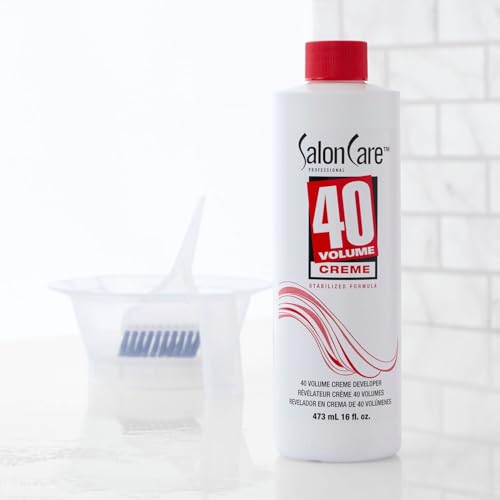 Salon Care 40 Volume Creme Developer, Strong Lift Formula, Easy to Handle Cream Consistency, Can Be Used as a Bleach Booster, 16 oz