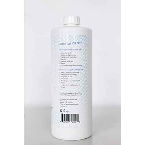 Hypochlorous Acid Spray - 1 L Refill ? Acne Prone Skin ? Eczema - Tattoo Aftercare ? Piercing Aftercare ? Saline Toner ? Facial Cleanser ? Lash Cleanser - All Natural Face and Skin Spray - e11ement