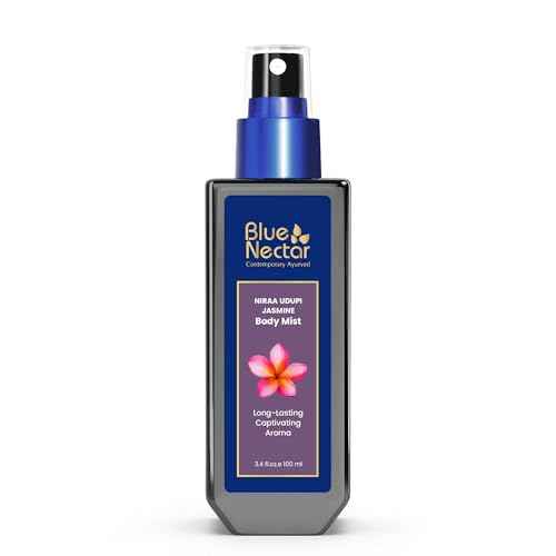 Blue Nectar Niraa Udupi Jasmine Body Mist for Long-Lasting Freshness and Relaxation (3.38 fl oz)