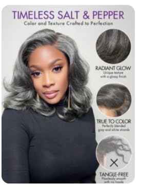 KRN Salt and Pepper Human Hair Bundles 10 12 14 Inch 100% Unprocessed Gray Virgin Human Hair Bundles Body Wave for Black Women Grey Hair Weave Extensions