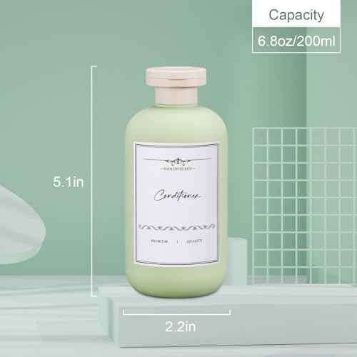 3 PACK Travel Shampoo Bottle, Empty Plastic Squeeze Bottles 6.8oz with Flip Cap, Lotion Container for Toiletries Travel Size Shampoo and Conditioner