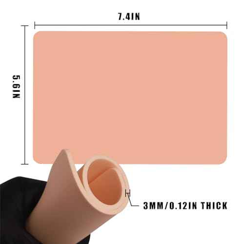3MM Tattoo Practice Skins, CINRA Fake Skin Practice 20Pcs Tattoo Skin Practice 8x6" Double Sides Tattoo Skins Soft Rubber Blank Microblading Eyebrow Practice Skin for Tattoo Practice Tattoo Supplies