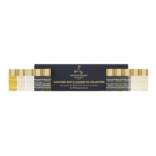 Aromatherapy Associates Essential Oil Blends ? Luxury Shower and Body Oils for Dry Skin, Daily Aromatherapy Care for Men & Women, 10-Pack (0.10 fl oz Each) in Decorative Gift Box