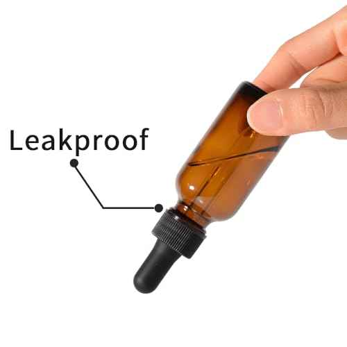 Dropper Bottle,1 oz 4 Pack Glass Droppers Bottle for Oils Eye Dropper Small Travel Oil Amber Dropper with 1 Funnel & 6 Labels - Essential Oils Bottles Tincture Bottles With Dropper Leakproof