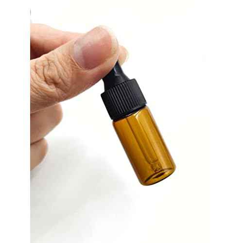 15Packs 5ml Tiny Amber Glass Mini Dropper Bottles for Essential Oils, Cosmetics, and Liquid Small Empty Travel Sample Vials with Dropper and Black Caps