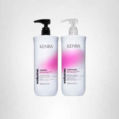 Kenra Professional Volume Shampoo & Conditioner Set | Creates Body, Bounce & Fullness | Increases Volume up to 45% | Fine To Normal Hair | Liter Duo