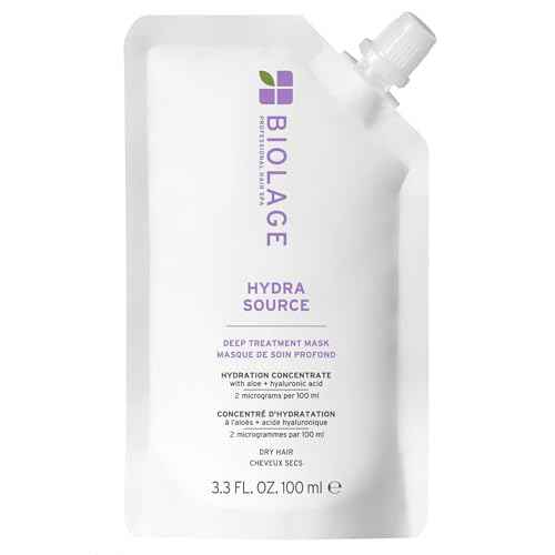 Biolage Hydra Source Deep Treatment Mask - Nourishes & Smooths, For Dry Hair, Infused with Micro-Filtered Aloe Vera & Fermented Hyaluronic Acid