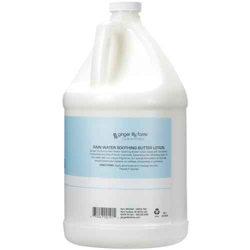 Ginger Lily Farms Club & Fitness Soothing Butter Lotion for Dry Skin, 100% Vegan & Cruelty-Free, Rain Water Scent, 1 Gallon (128 fl oz) Refill