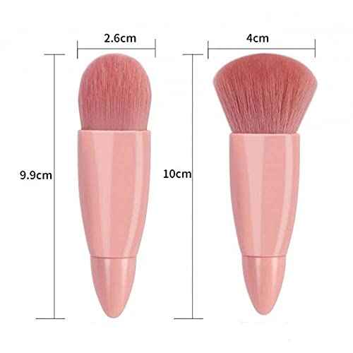 Easy-taken Travel Makeup Brush Set, COSHINE 5pcs Mini Complete Function Cosmetic Brushes Kit (5pcs with mirror)