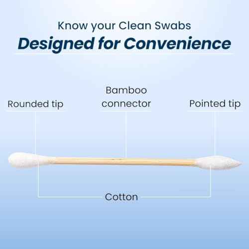 Clean Skin Club Clean Swabs | 500CT | One Pointed Tip | Biodegradable + Organic Cotton & Bamboo | Makeup & Nail Polish Touch-ups | Chlorine-Free & Hypoallergenic (500 Count)