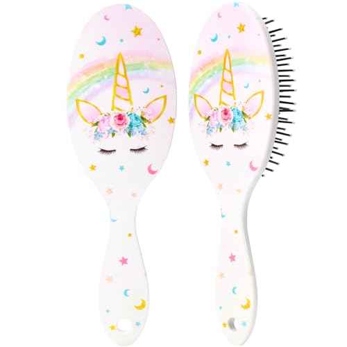 Unicorn Brush for Toddlers, Girls, and Kids - Hair Brush for Dry and Wet, Curly and Thick Hair, Suitable for All Hair Types
