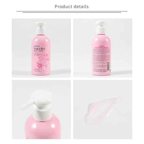 Glossy Body Lotion Firming Moisturizer for Dry Skin, JAPAN SAKURA Full Body Skin Care Pump with Niacinamide & Vitamin C Nourish Skin, Non- Sticky Refreshing, Quickly Absorbed (200ml)