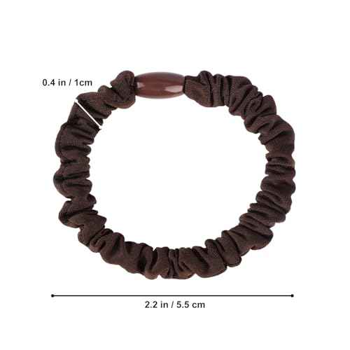 JessLab Scrunchy Hair Ties, 10 Pcs Silk Satin Hair Ties Ponytail Holders Gentle Elastic No Damage Scrunchies Hair Bands Stretchy Hair Accessories for Girls Women Ladies, Brown