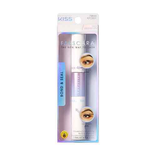 KISS Falscara DIY Eyelash Extension Bond & Seal Infused with Biotin & Vitamin E ? Strong Gentle Comfortable Lash Adhesive for All Day Wear For Use With Falscara Lash Wisps, Remover, and Applicator