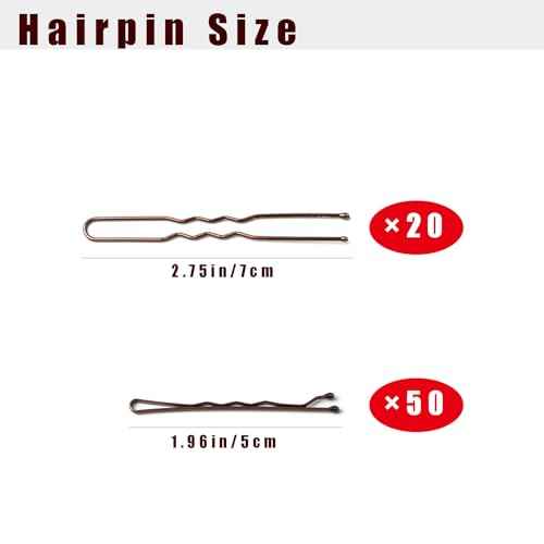 Dark Brown Hair Sponge for Updo - Hair Donuts for Updos£¨50 Bobby Pins+20 U-Clips£©Volume Hair Bumps Tool£¬Hair Padding for Updos