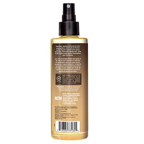 Desert Essence Body Oil Spray ? 8.28 fl oz | Jojoba, Coconut & Chamomile | 24-Hour Moisture for Dry Skin | Lightweight After-Shower Oil | Vegan, Cruelty-Free, B-Corp, Made in USA