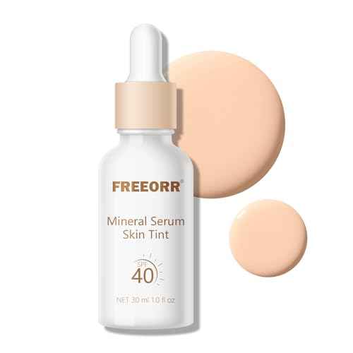 Skin Tint with SPF 40,24HR Tinted Mineral Sunscreen Serum with Zinc Oxide,Multi-use Tinted SPF Serum Foundation,Long Lasting Full Coverage Buildable Foundation-Classic Ivory, 1 Fl Oz