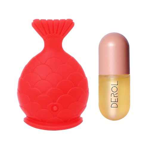 Lip Plumper Tool+Lip Plumper Gloss Set,Fish Shape Lip Enhancer Plumper Device Natural Pout Mouth Tool Lip Serum Care Moisturizing Lip Plumping Big Sexy Mouth