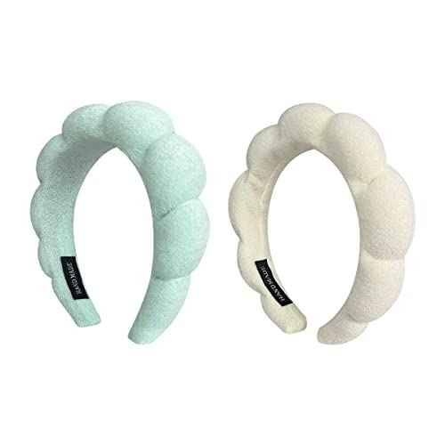 2 Pack Sponge Spa Makeup Headband for Women Face Washing, Makeup Removal, Shower, Skincare Material, Cute Design, Multifunctional Hair Band, Perfect Size, Great Gift
