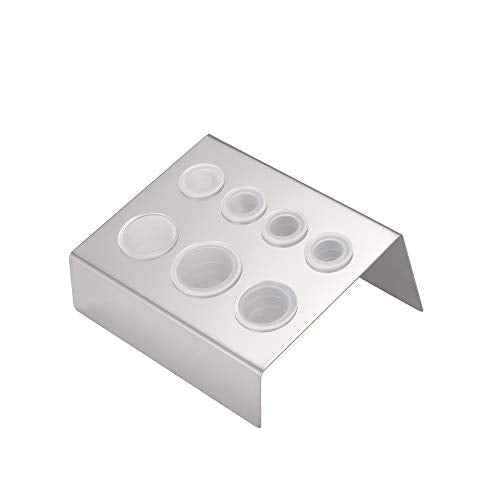 Tattoo Ink Cup Holder,New Star Tattoo 5pcs 7 Holes Stainless Steel Tattoo Pigment Ink Cup Caps Holder Stand Pigment Cup Cap Container Holder Stand for Tattoo Machine Supply