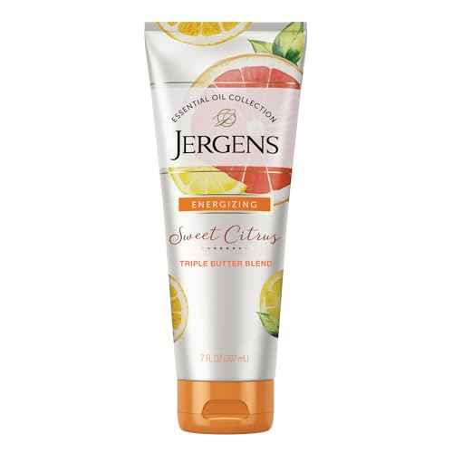 Jergens Sweet Citrus Body Butter, Hand and Body Lotion, Moisturizer for Women, Lotion with Essential Oil for Indulgent Moisturization, 7 Oz