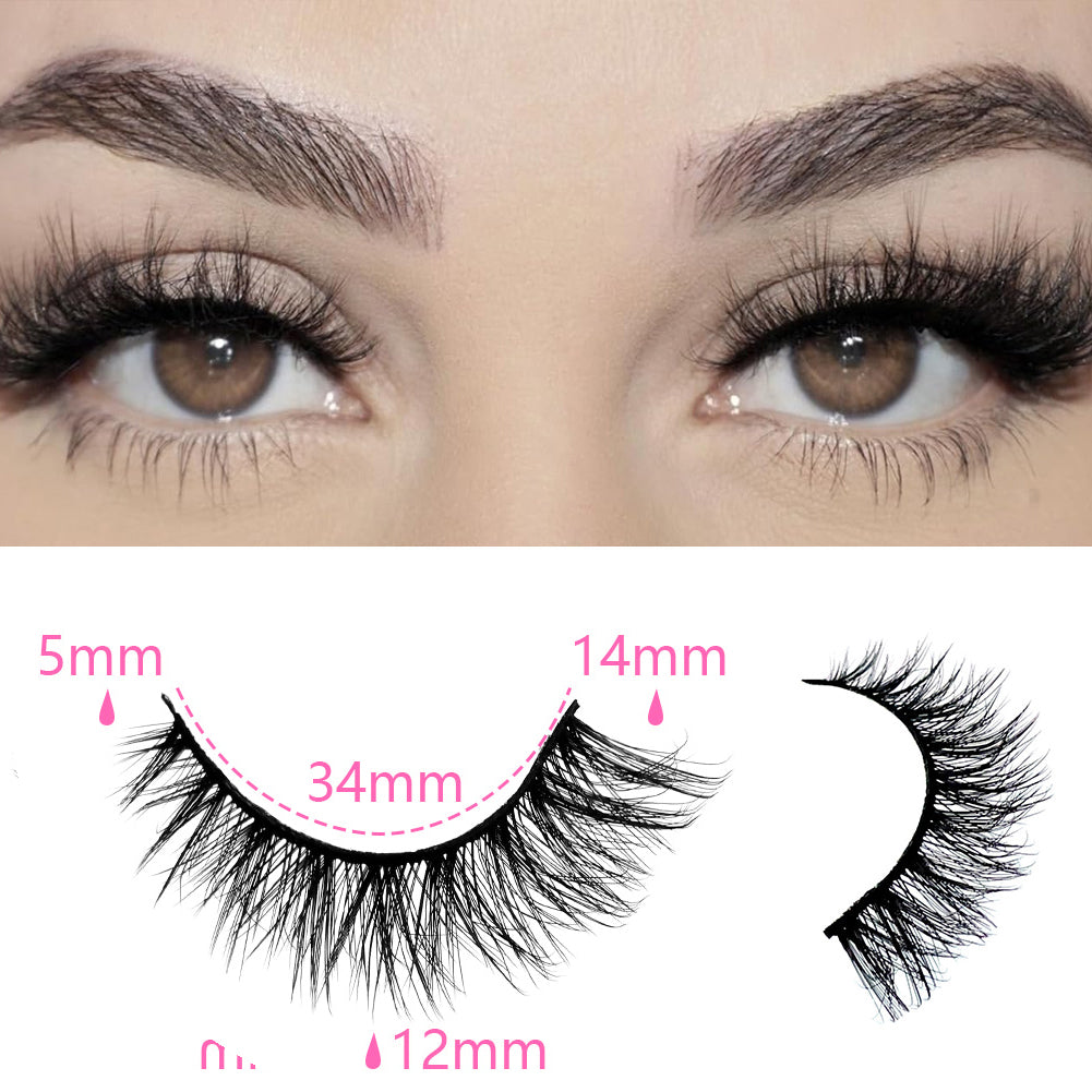 3D False Eyelashes - Multi-layered Realistic Soft Black Lashes