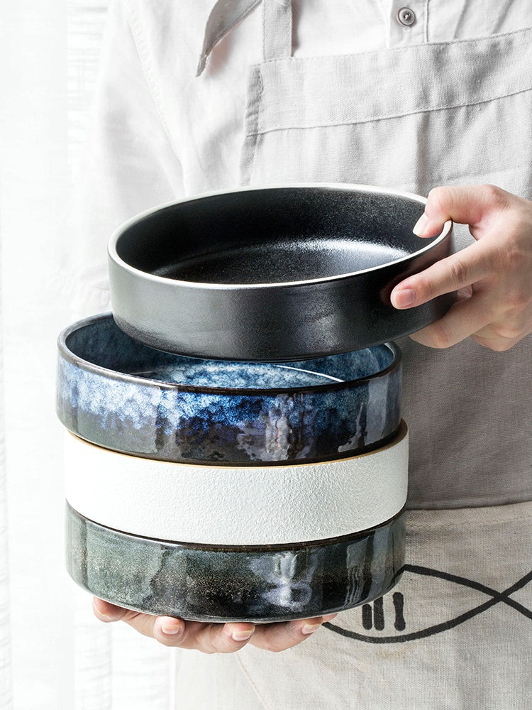 Ceramic Japanese Style Conical Bell Bowl - Decorative Deep Serving Dish