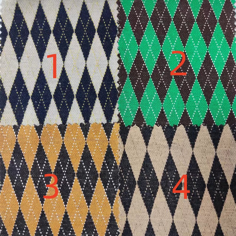 Jacquard Checkerboard Fabric for Apparel Sewing - Polyester Spandex Blend