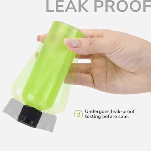 LISAPACK 3.4 oz Travel Bottles for Toiletries, Plastic Travel Size Containers for Shampoo Conditioner TSA Approved, Empty Small Squeeze for Lotion, Leak Proof Mini Liquid Tube for Refillable Clear