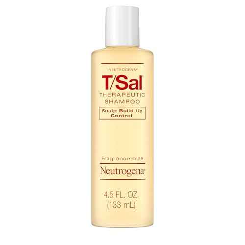 Neutrogena T/Sal Therapeutic Dandruff Shampoo, Scalp Build-Up Control, 3% Salicylic Acid, Scalp Psoriasis Treatment, Seborrheic Dermatitis Shampoo, Clears & Controls Flakes, Fragrance Free, 4.5 fl oz