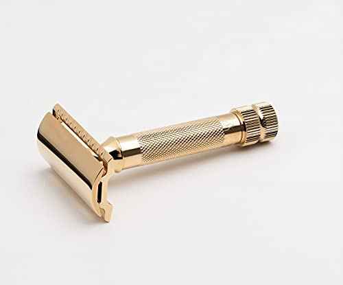 Merkur Classic 2-Piece Double Edge Safety Razor Gold Plated, 1 Count
