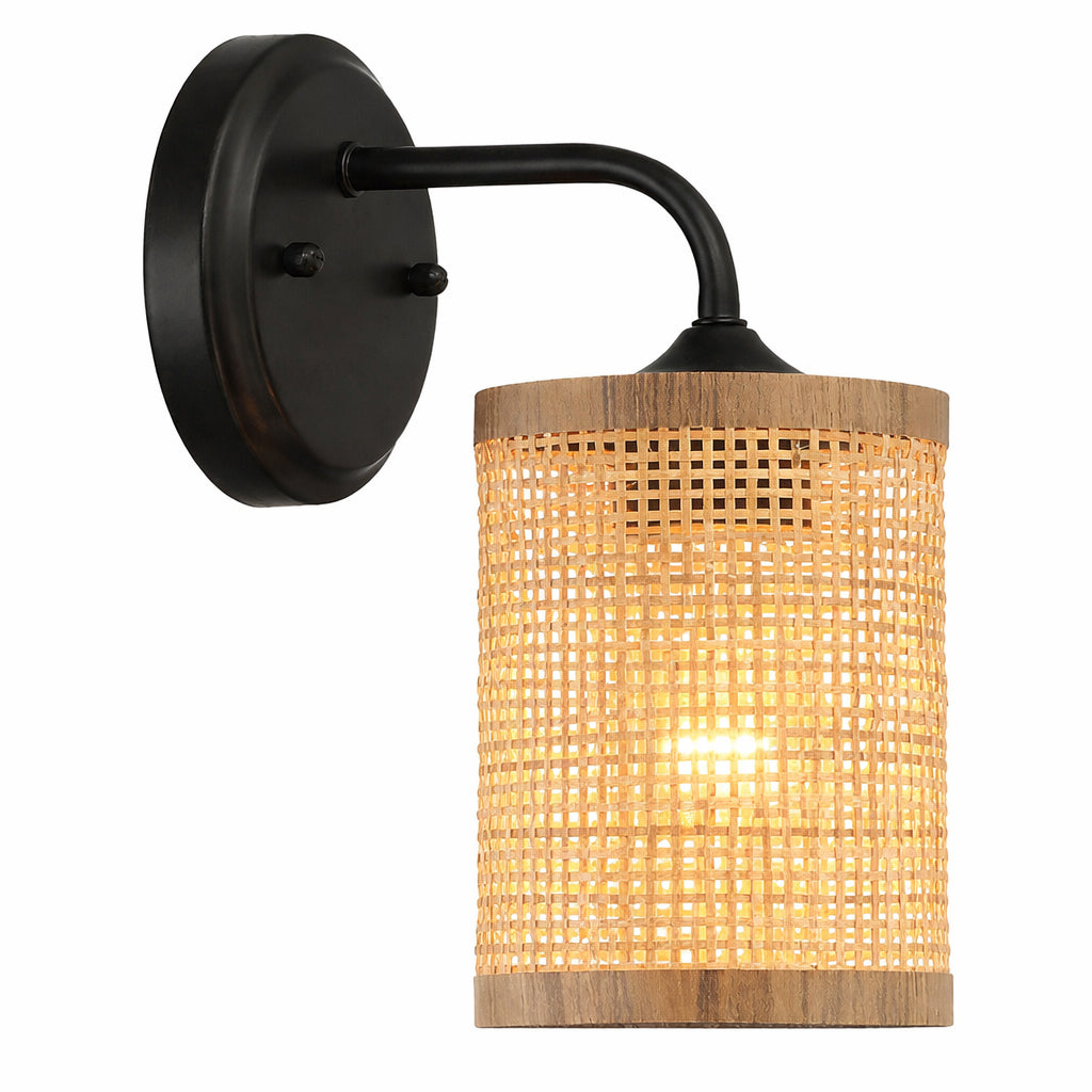 Reef Single Lights Wall Sconce With Natural Rattan Shade Rustic