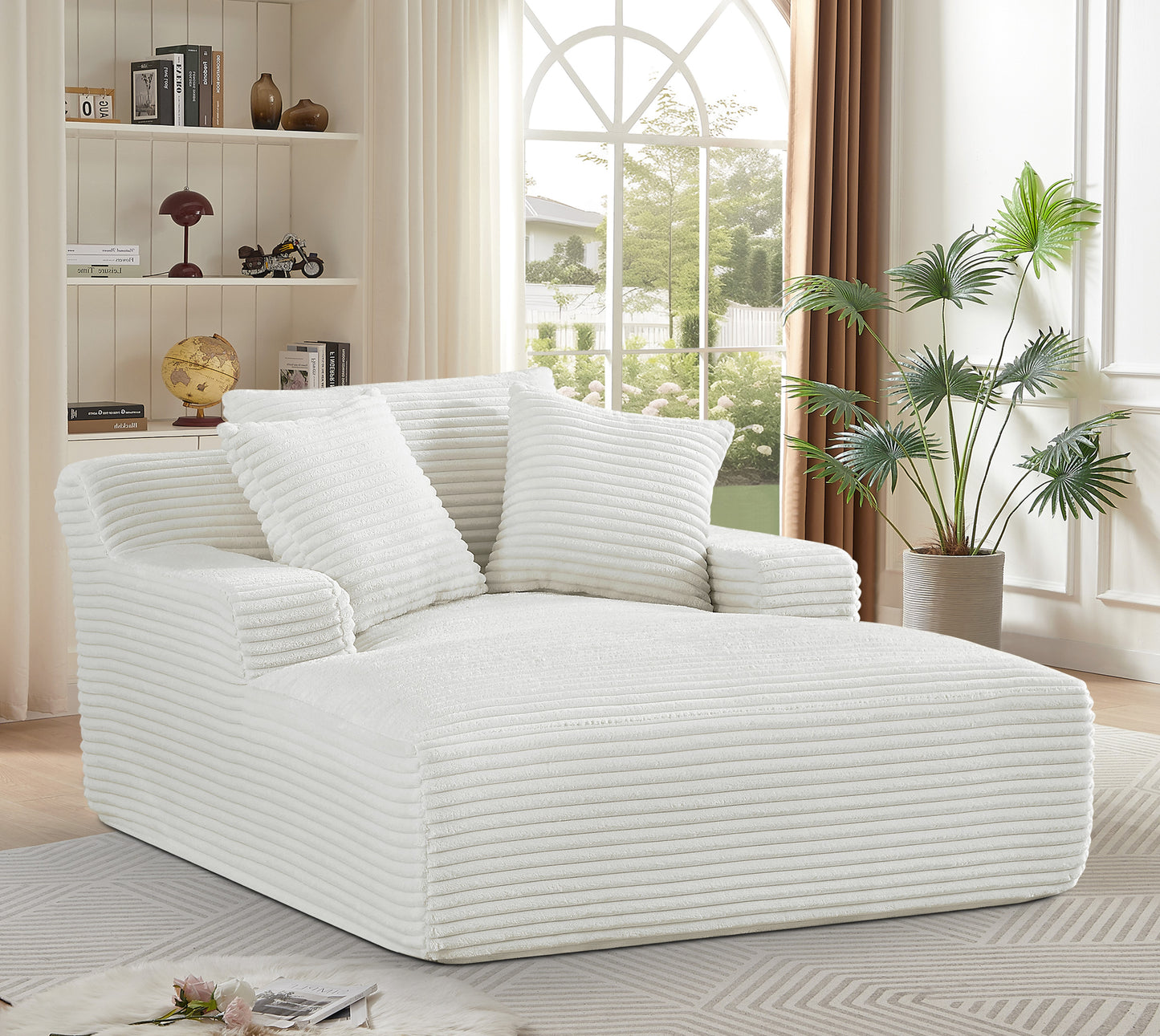 Cloudline Oversized Chaise Lounge Chair In Soft Corduroy, Modern