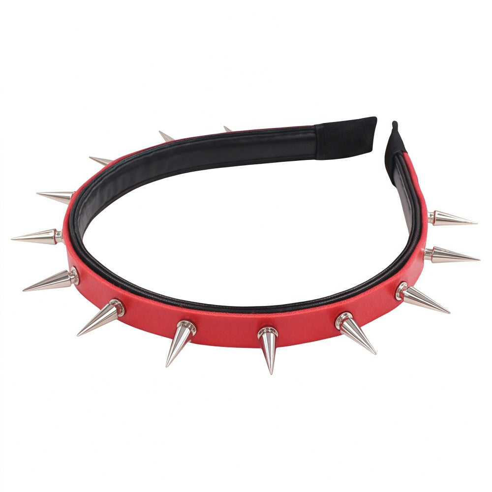 Punk Rivet Pointed Headband with Metal Studs