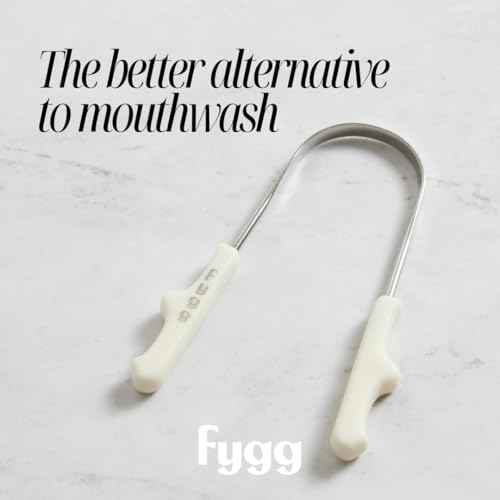 Fygg Stainless Steel Tongue Scraper with Cotton Storage Bag, Gentle Oral Care Tool for All Ages
