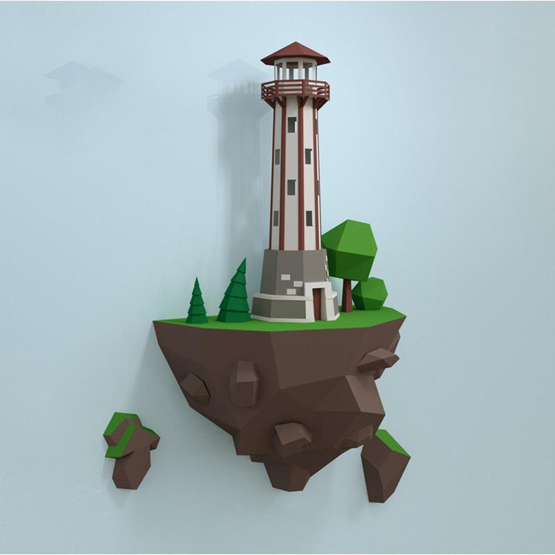 46cm Island Lighthouse Paper Model Wall Hanging Decor - Home & Garden