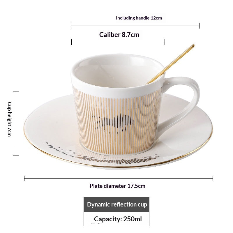 Dynamic Reflection Ceramic Coffee Cup - Elegant 240ml Home & Barware