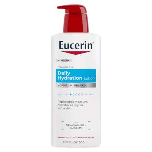 Eucerin Daily Hydration Body Lotion, Unscented Body Lotion for Sensitive Dry Skin, 16.9 Fl Oz Pump Bottles, 3 Pack