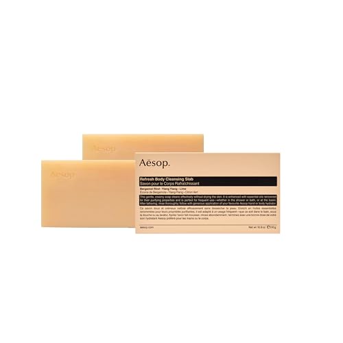 Aesop Refresh Body Cleansing Slab | Non-Drying Gentle Bar Soap Boosted With Botanical Oils | 10.9oz / 310g (Pack of 2)