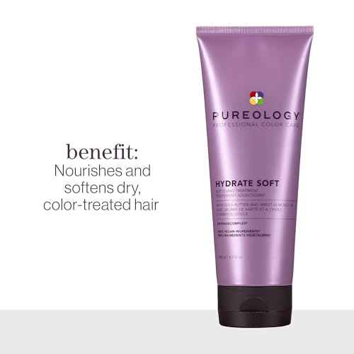 Pureology Hydrate Superfood Treatment - For Dry, Color-Treated Hair, Deeply Hydrating Treatment Mask, Silicone-Free, Vegan, Updated Packaging, 6.8 Fl Oz